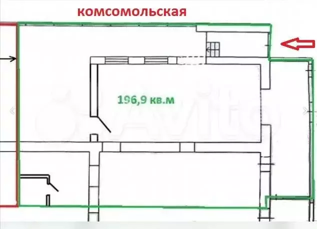 Помещение 196,9 кв.м. по Комсомольской - Фото 0