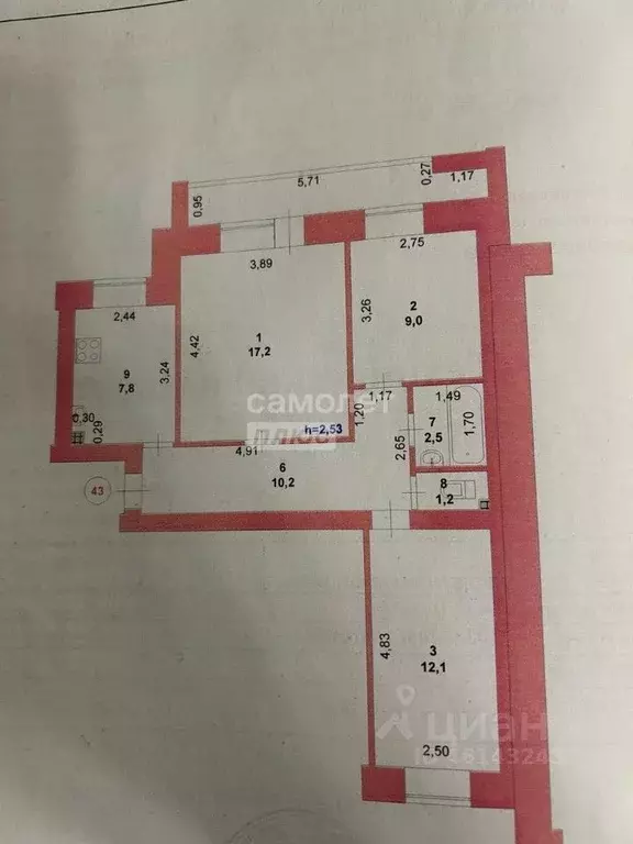 3-к кв. Марий Эл, Йошкар-Ола ул. Лобачевского, 10 (62.0 м) - Фото 2