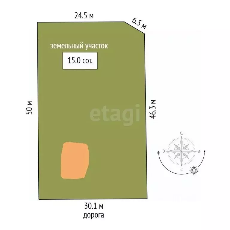 Участок в Тюменская область, Тобольск ул. Прибыльского (15.0 сот.) - Фото 2