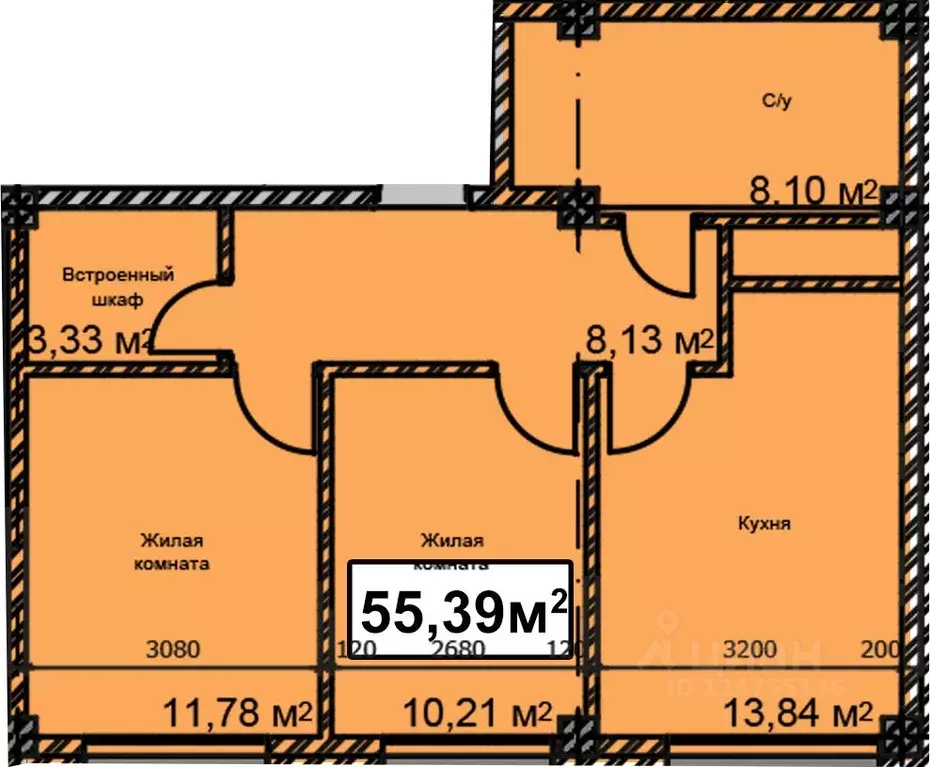 2-к кв. Ставропольский край, Ессентуки ул. Благодатная, 22к2 (55.39 м) - Фото 1