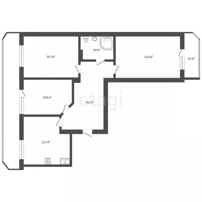 3-к кв. Забайкальский край, Чита ул. Курнатовского, 70 (71.9 м) - Фото 2