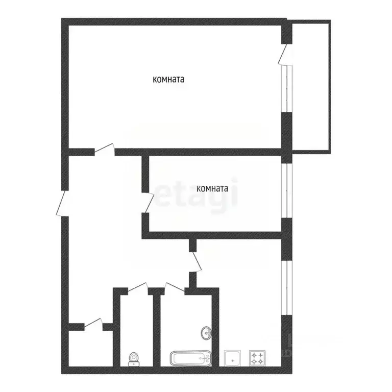 2-к кв. Белгородская область, Белгород Привольная ул., 17 (42.4 м) - Фото 1