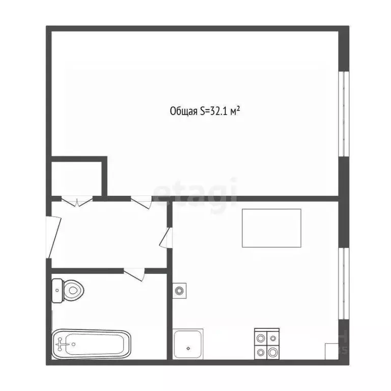 1-к кв. Алтайский край, Бийск Социалистическая ул., 123/1 (32.1 м) - Фото 2
