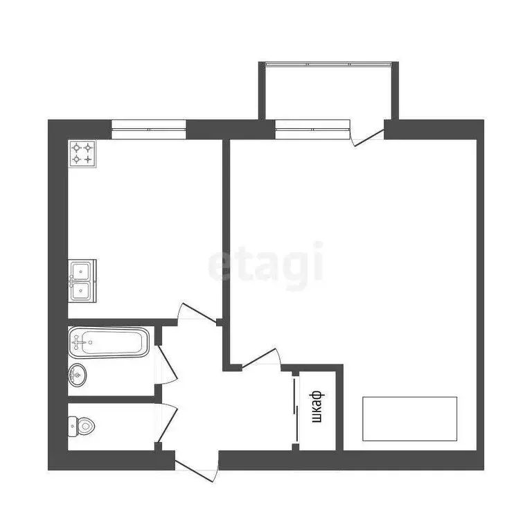 1-комнатная квартира: Саранск, проспект 50 лет Октября, 2 (41.2 м) - Фото 1