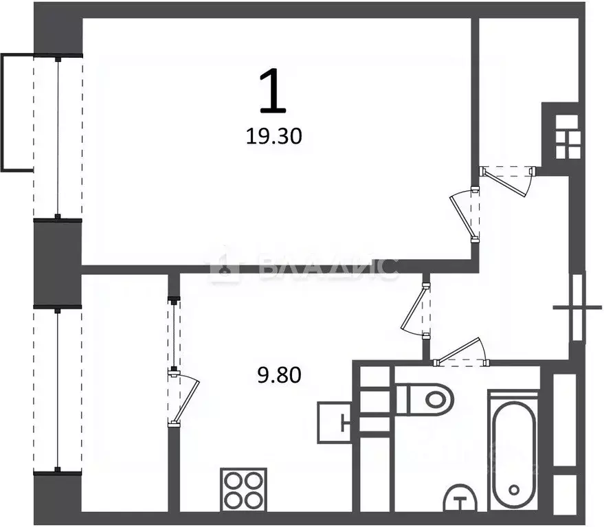 1-к кв. Москва Клинская ул., 2А (40.2 м) - Фото 2