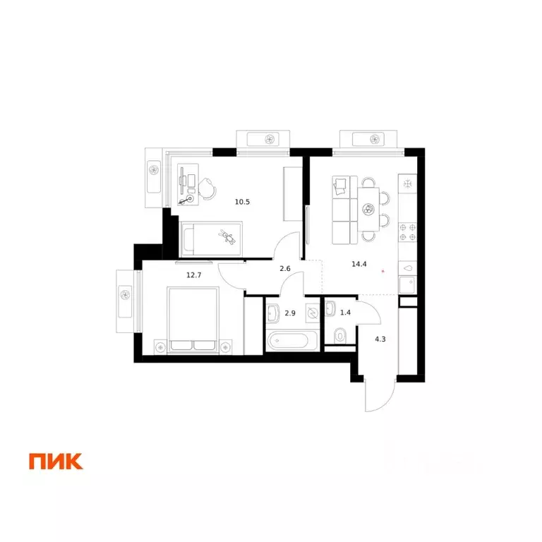 2-к кв. Московская область, Котельники Парковый мкр, Белая Дача Парк ... - Фото 1