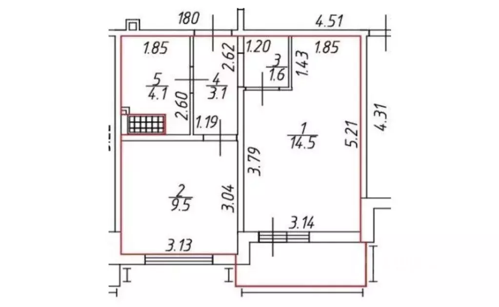 1-к кв. Санкт-Петербург дор. Муринская, 51к1 (32.8 м) - Фото 2
