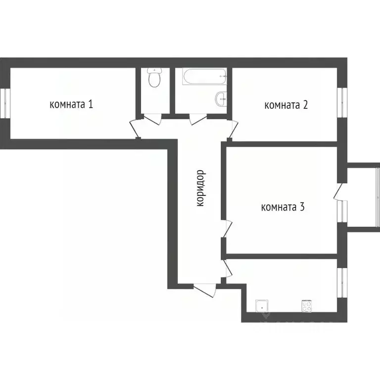 3-к кв. Бурятия, Улан-Удэ ул. Добролюбова, 4 (58.6 м) - Фото 2