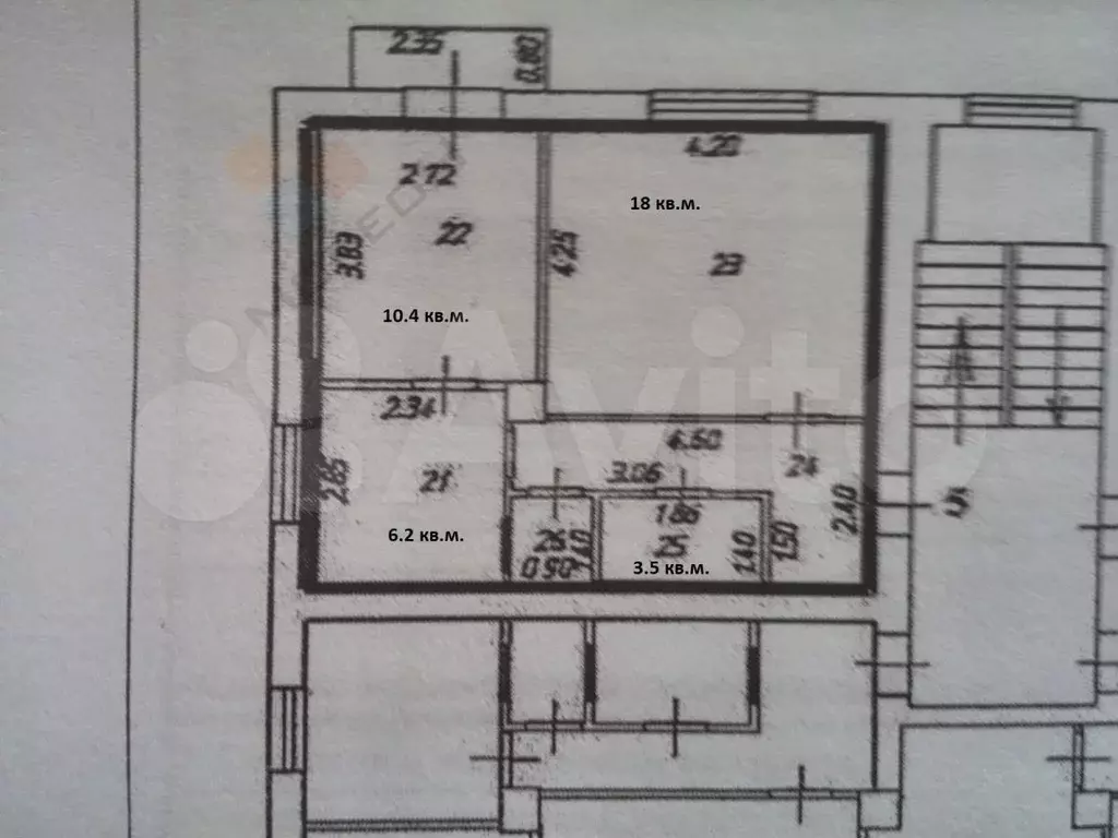 2-к. квартира, 45,4 м, 2/2 эт. - Фото 0