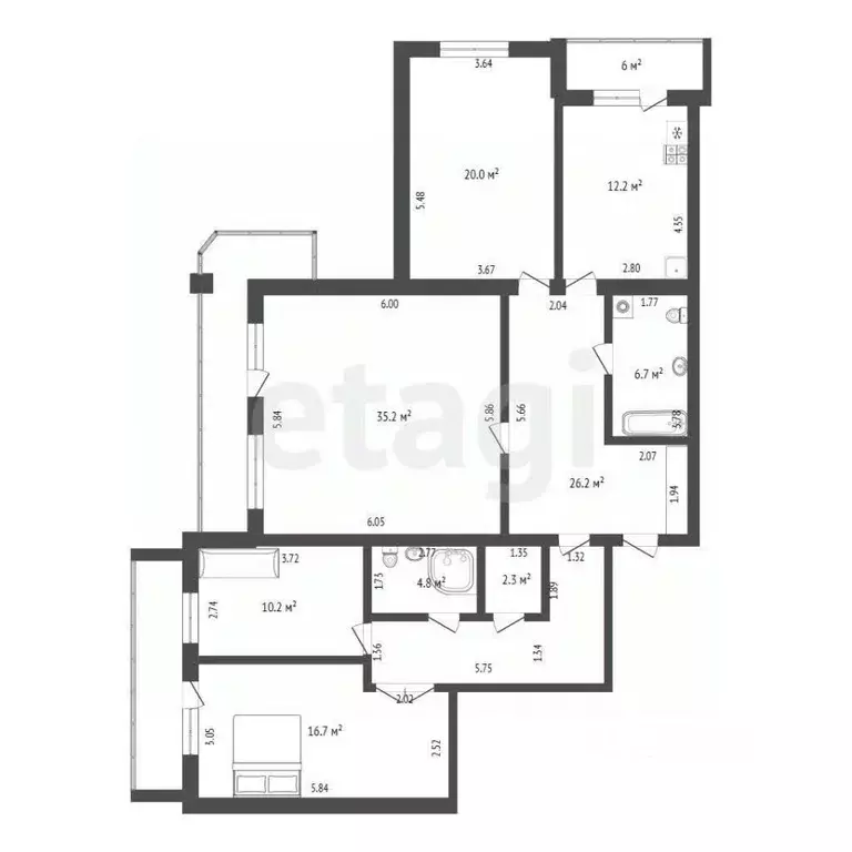 4-к кв. Томская область, Северск ул. Курчатова, 36А (134.0 м) - Фото 1