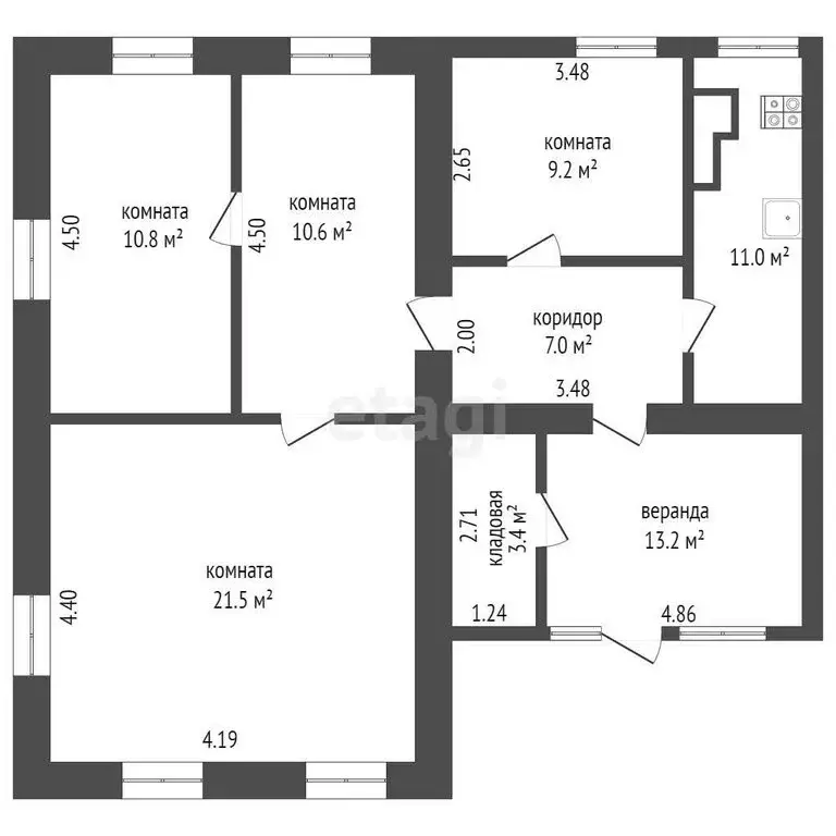 Дом в Пришиб, Центральная улица (70.1 м) - Фото 2