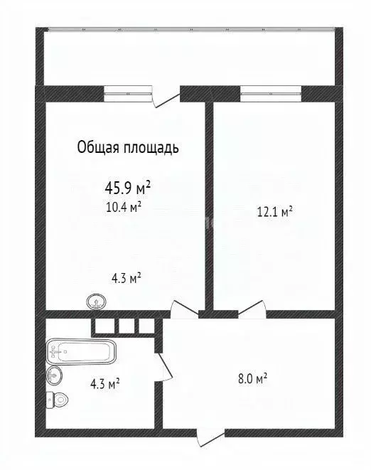 2-к кв. Томская область, Томск ул. Войкова, 49 (45.0 м) - Фото 1