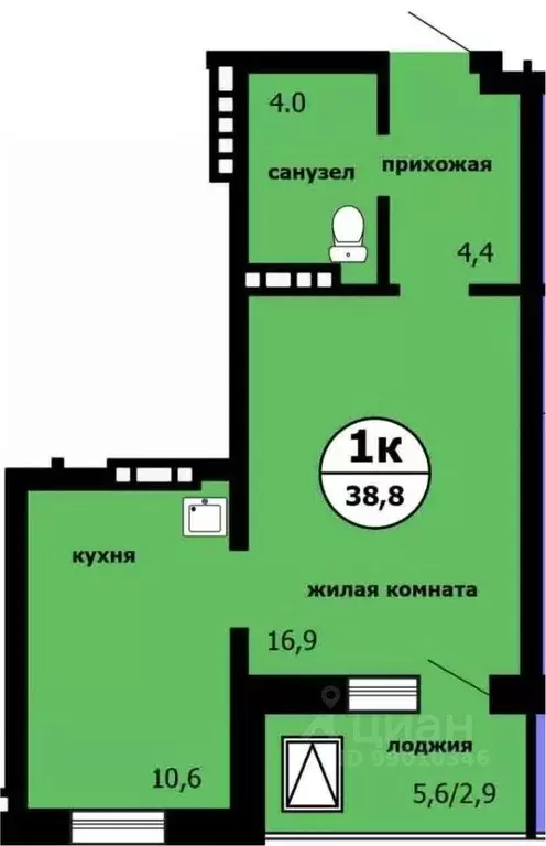 1-к кв. Красноярский край, Красноярск Садоводческое товарищество Химик ... - Фото 1