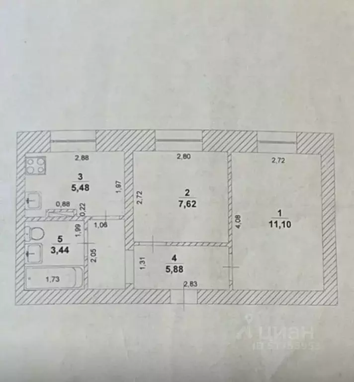 2-к кв. Ульяновская область, Ульяновск Уютная ул., 12 (33.5 м) - Фото 1