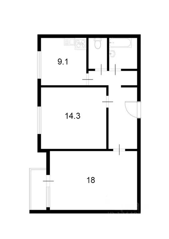 2-к кв. Москва ул. Коштоянца, 2 (54.0 м) - Фото 1