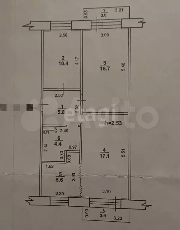 3-к. квартира, 60 м, 4/5 эт. - Фото 0