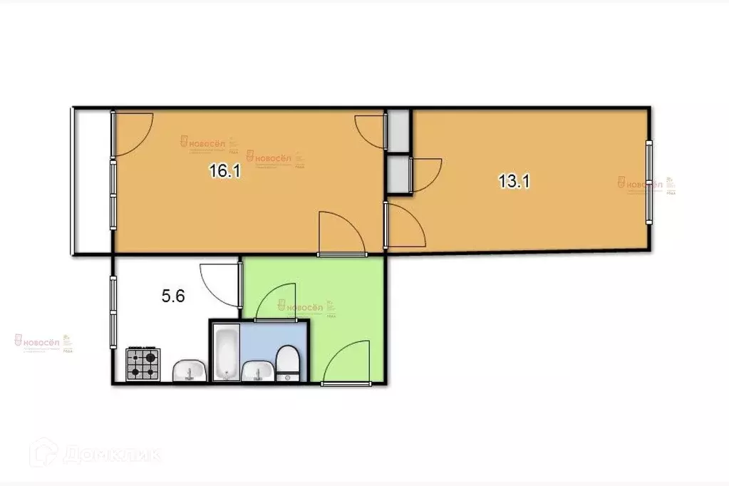 Продаётся 2-к квартира, 42 м - Фото 1