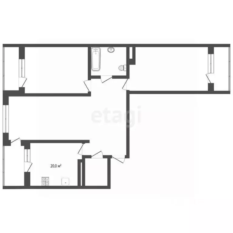 3-к кв. Тюменская область, Тюмень ул. Малыгина, 90 (130.3 м) - Фото 2