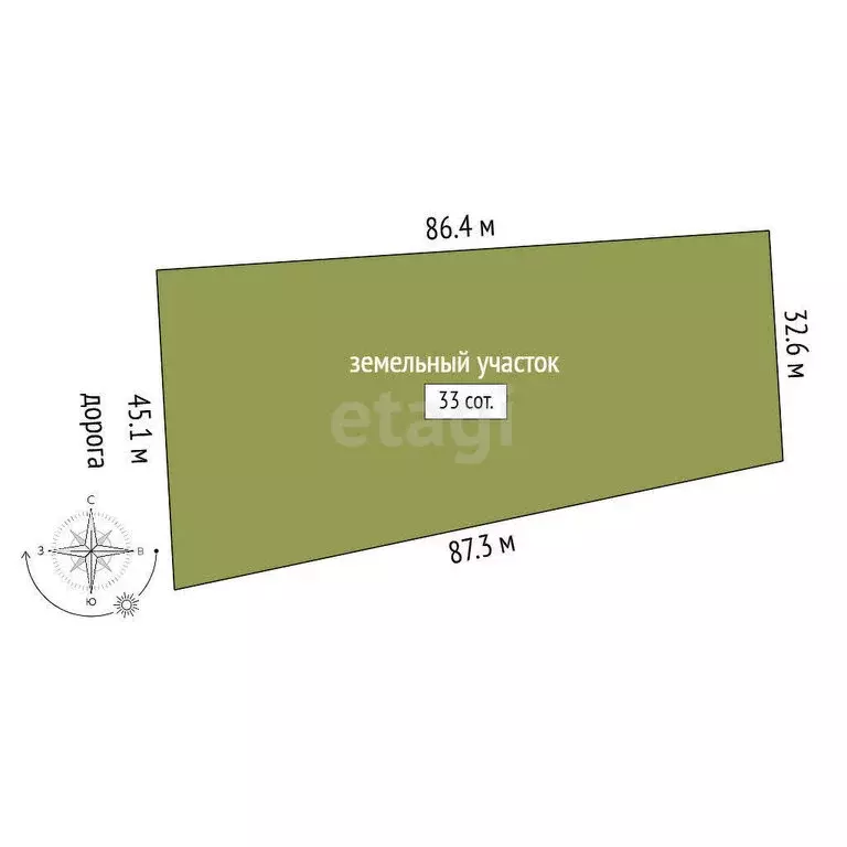 Участок в село Рассвет, Молодёжная улица (33 м) - Фото 1