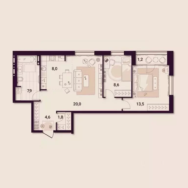 2-к кв. Приморский край, Артем ул. Куйбышева, 11А (65.61 м) - Фото 1