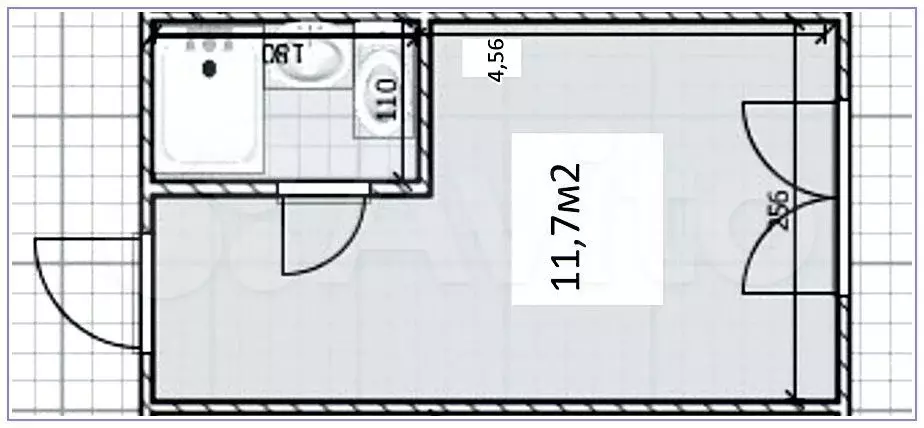 Доля в квартира-студии, 12 м, 1/9 эт. - Фото 0