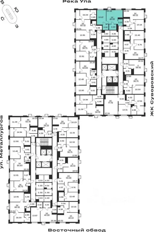 1-к кв. Тульская область, Тула ул. Академика Насоновой, 18 (45.02 м) - Фото 2