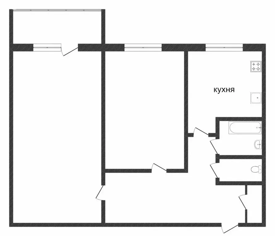 2-комнатная квартира: Тобольск, 4-й микрорайон, 38 (44 м) - Фото 0