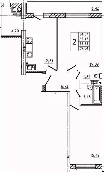 2-к кв. Смоленская область, Смоленский муниципальный округ, д. ... - Фото 1