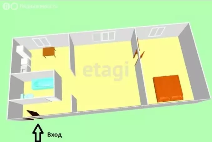 2-комнатная квартира: Анива, улица Дьяконова, 40 (45 м) - Фото 1