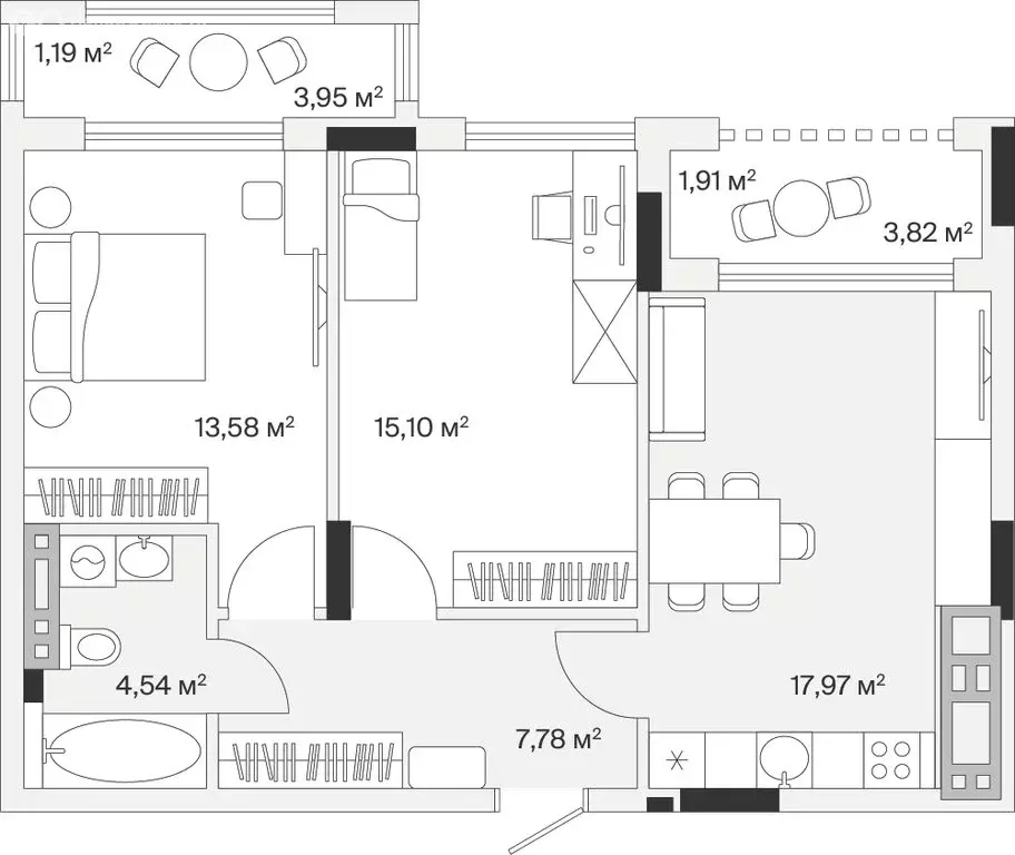 2-комнатная квартира: Малое Исаково, Первая улица, 1к2 (62.4 м) - Фото 1