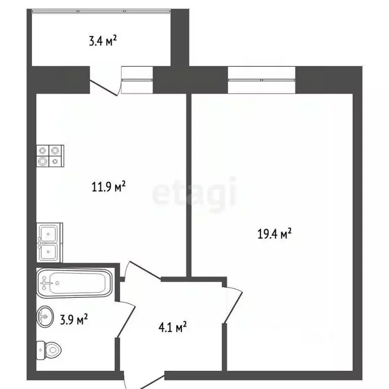 1-к кв. Вологодская область, Вологда Локомотивный пер., 2 (41.0 м) - Фото 2