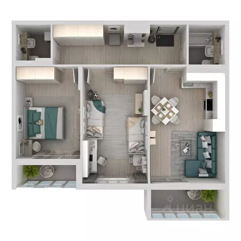 2-к кв. Самарская область, Самара Южное ш., 13 (73.15 м) - Фото 1