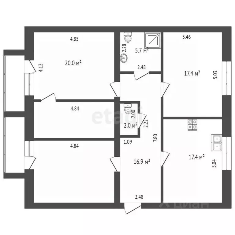 3-к кв. Архангельская область, Котлас просп. Мира, 17Б (108.0 м) - Фото 0