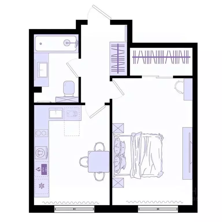 1-к кв. Приморский край, Владивосток Днепровская ул., 25к5 (42.5 м) - Фото 2