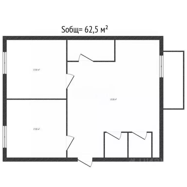 2-к кв. Брянская область, Брянск Почтовая ул., 73 (62.5 м) - Фото 1