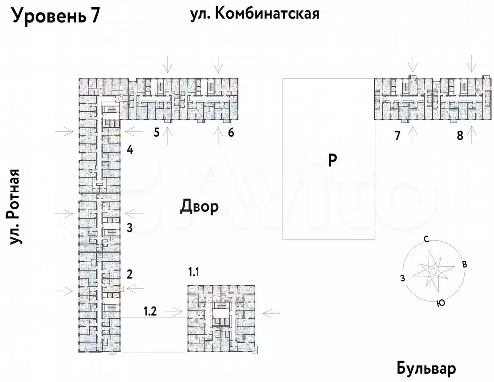 2-к. квартира, 43,9 м, 7/21 эт. - Фото 1