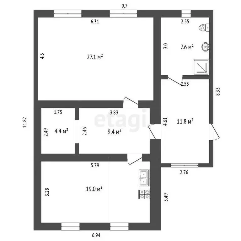 Дом в Владиславовка, улица Федосеева, 54 (97.3 м) - Фото 2