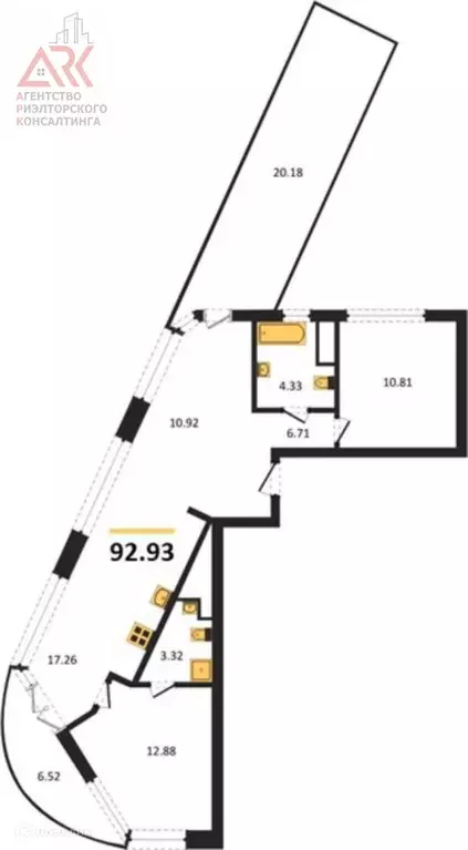 Продаётся 3-к квартира, 92.93 м - Фото 1