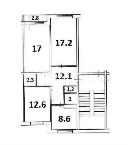 3-к. квартира, 74,4 м, 1/5 эт. - Фото 1