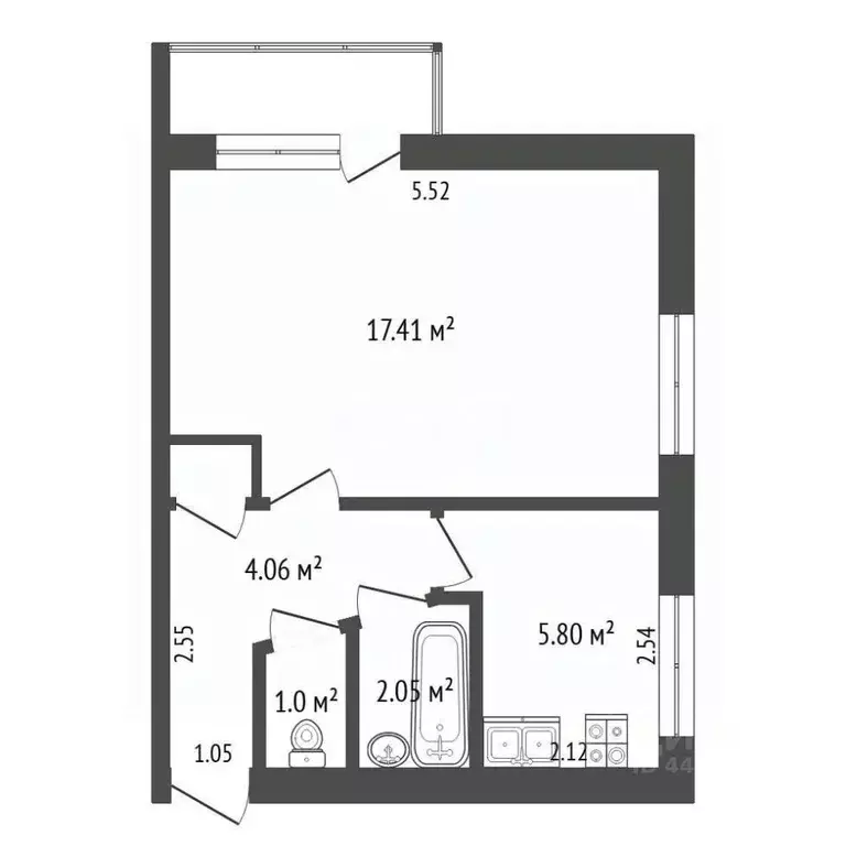 1-к кв. Смоленская область, Гагарин ул. Петра Алексеева, 6 (31.3 м) - Фото 2