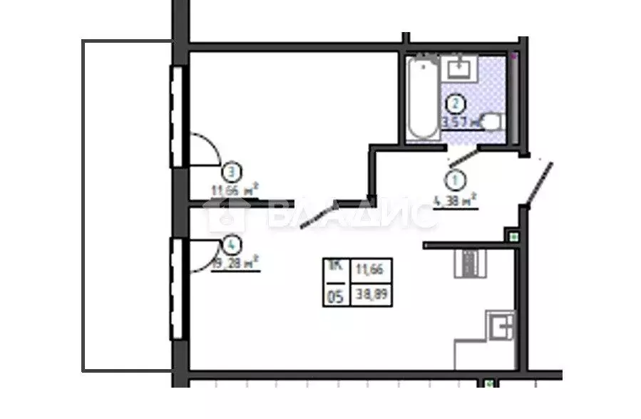 1-комнатная квартира: Белгород, Донецкая улица, 79Ак6 (38.9 м) - Фото 1