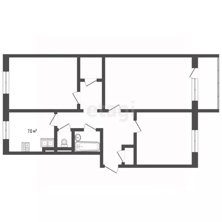 3-к кв. Ямало-Ненецкий АО, Муравленко ул. Муравленко, 41 (65.6 м) - Фото 2