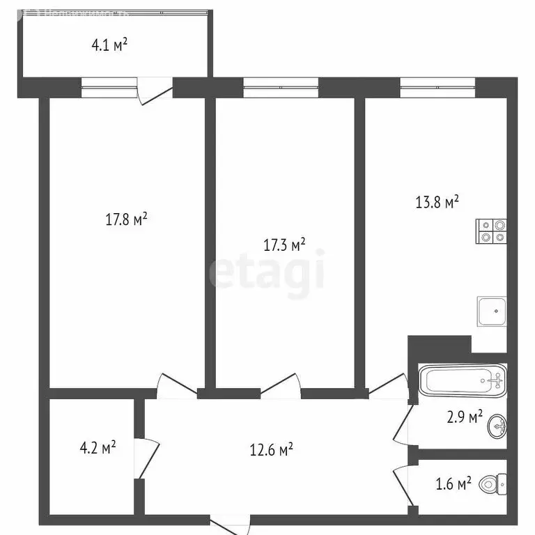 2-комнатная квартира: Ростов-на-Дону, улица Оганова, 20с6 (50.7 м) - Фото 0