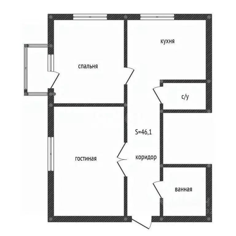 2-к кв. Башкортостан, Уфа Советская ул., 13/15 (46.1 м) - Фото 1