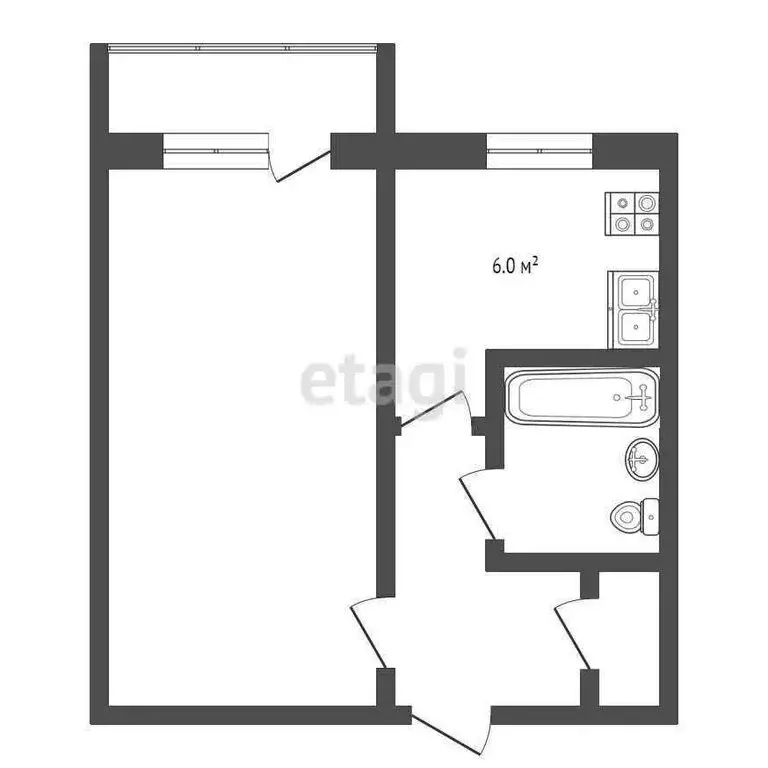 1-комнатная квартира: Балашов, улица Автомобилистов, 14 (33.1 м) - Фото 1