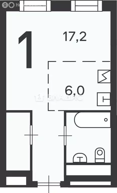 Квартира-студия: Москва, Клинская улица, 2Ак7 (35.2 м) - Фото 1