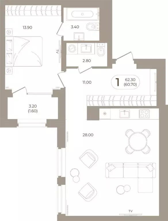 1-к кв. Башкортостан, Стерлитамак ул. Мира, 70 (60.7 м) - Фото 1
