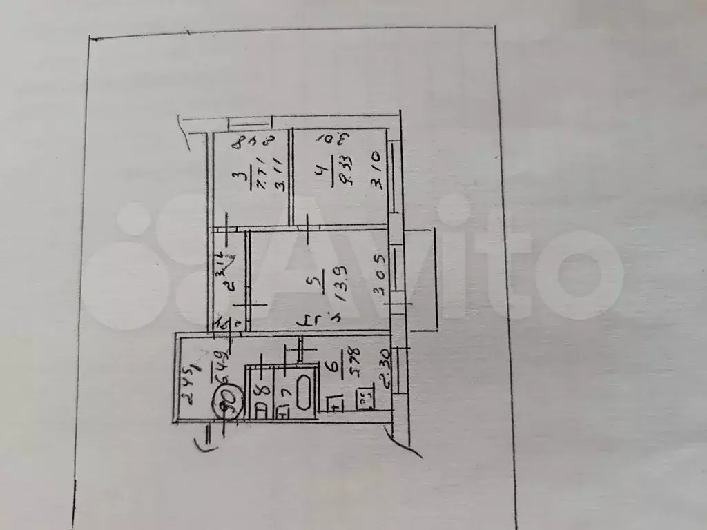 3-к. квартира, 50 м, 5/5 эт. - Фото 0