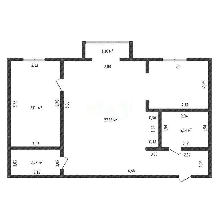 2-к кв. Башкортостан, Уфа просп. Октября, 87 (45.4 м) - Фото 2