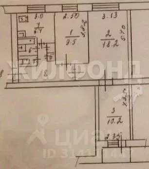 3-к кв. Воронежская область, Воронеж Новосибирская ул., 32 (55.6 м) - Фото 1